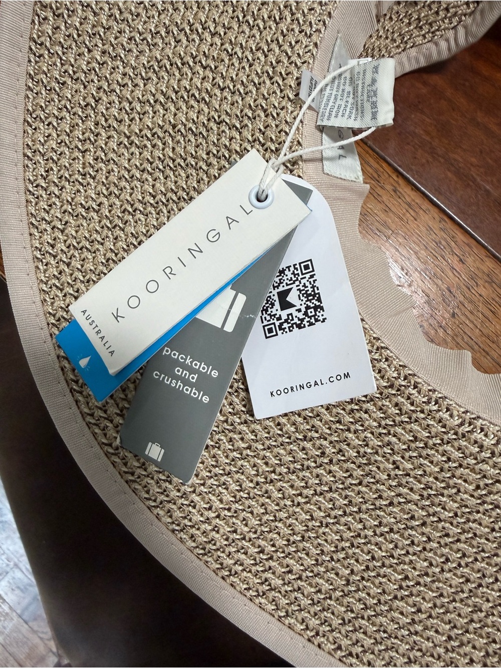 Kooringal Australia Packable Wide Brim Straw Look Sun Visor NWT - Picture 4 of 6